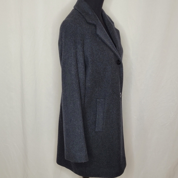 Kristen Blake Women's Wool Cashmere Blend Single Breasted Gray Top Coat - Size S - Picture 3 of 13